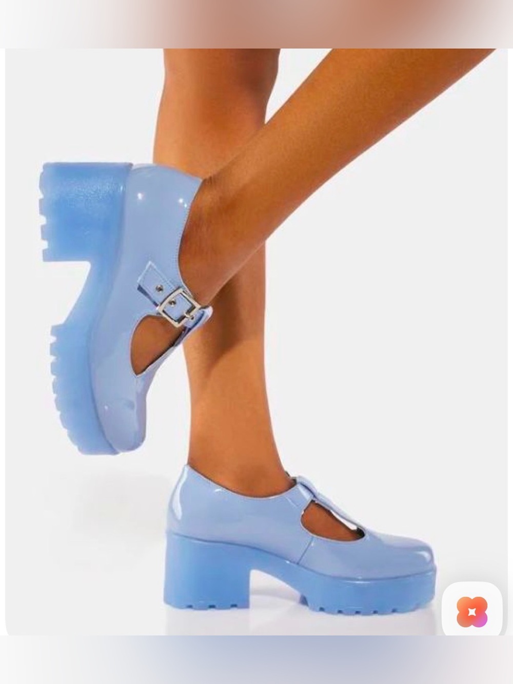 Dolls kill koi footwear Baby Blue Mary Jane Platforms fits size 8
